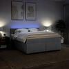 vidaXL Boxspringbett mit Matratze Hellgrau 180x200 cm Stoff