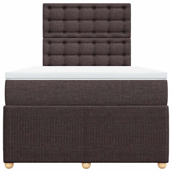 vidaXL Boxspringbett mit Matratze Dunkelbraun 120x190 cm Stoff