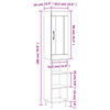 vidaXL Highboard Schwarz 34,5x34x180 cm Holzwerkstoff