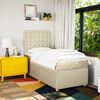 vidaXL Boxspringbett mit Matratze Creme 90x200 cm Stoff