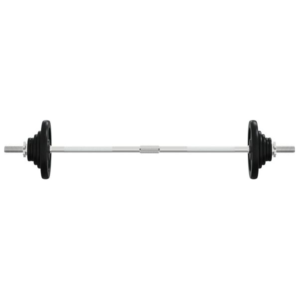 vidaXL Langhantel mit Hantelscheiben 90 kg Gusseisen