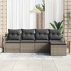 vidaXL Sofa Set 5 pcs Grau Poly-Rattan