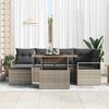 vidaXL Garten-Sofa-Set mit Speicher 7 pcs Grau Poly Rattan