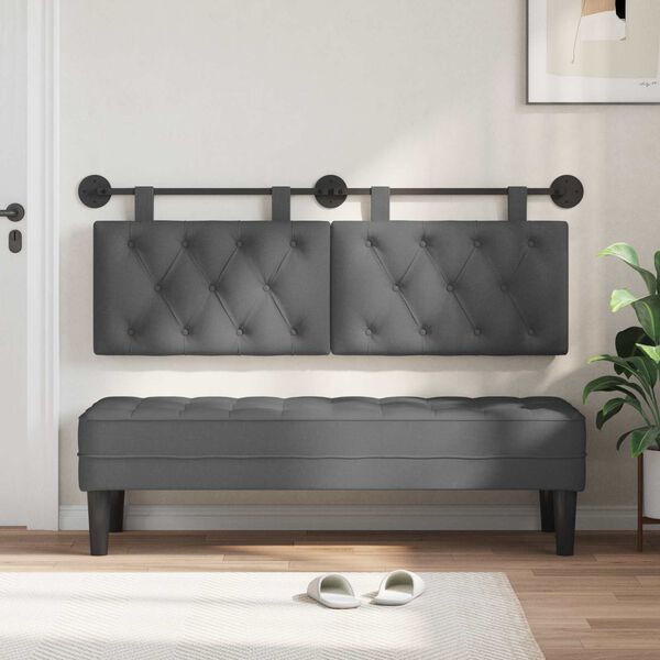 vidaXL H&auml;ngevorderseite Wandmontiert Dunkelgrau 150 x 55 x 7 cm Stoff