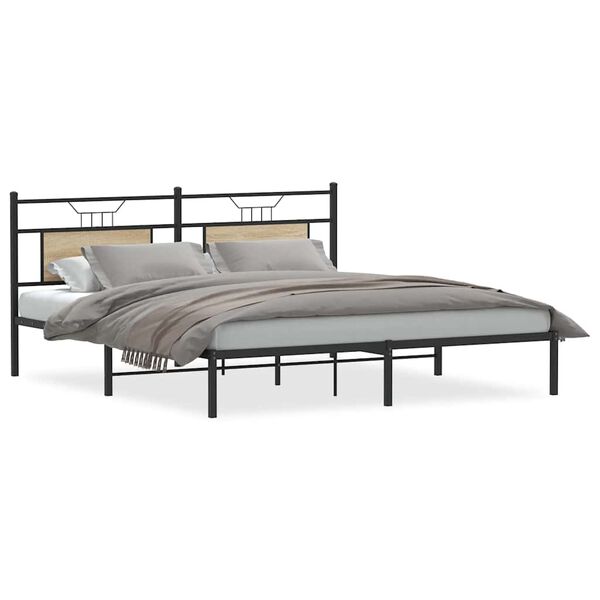 vidaXL Bettgestell ohne Matratze Sonoma-Eiche 183x203 cm Holzwerkstoff