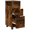 vidaXL Badschrank Schmal mit Rollen R&auml;uchereiche Holzwerkstoff