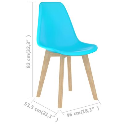 vidaXL Esszimmerstühle 6 Stk. Blau Kunststoff