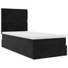 vidaXL Ottoman-Bett mit Matratzen & LEDs Schwarz 100x200 cm Samt
