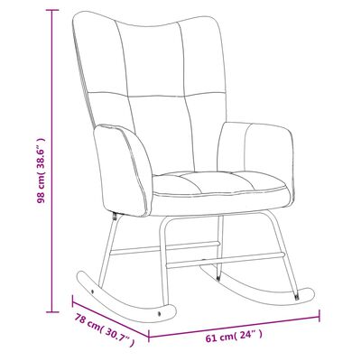 vidaXL Schaukelstuhl mit Hocker Samt Braun