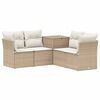 vidaXL Sofa Set 5 stk. Beige und Cremewei&szlig; Polyrattan und Stahl
