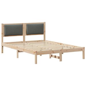 vidaXL Bettrahmen Dunkelgrau 135 x 190 cm Massives Kiefernholz