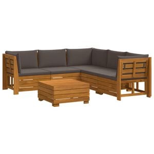 vidaXL 6 stk. Outdoor-Sofagarnitur Massivholz Akazie Braun