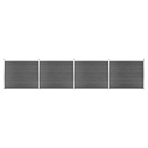 vidaXL Zaunelement Set WPC 699x146 cm Schwarz