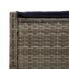 vidaXL Doppelte Sonnenliege mit Kissen Grau Poly Rattan