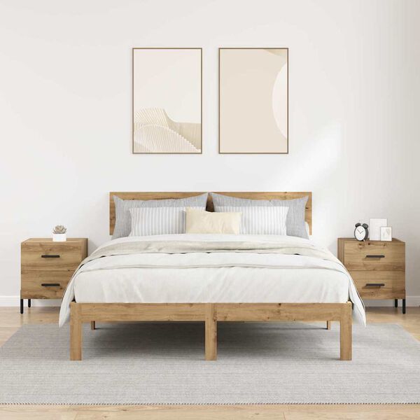 vidaXL Nachttisch 2 pcs Artisan-Eiche 40 x 35 x 47,5 cm Holzwerkstoff