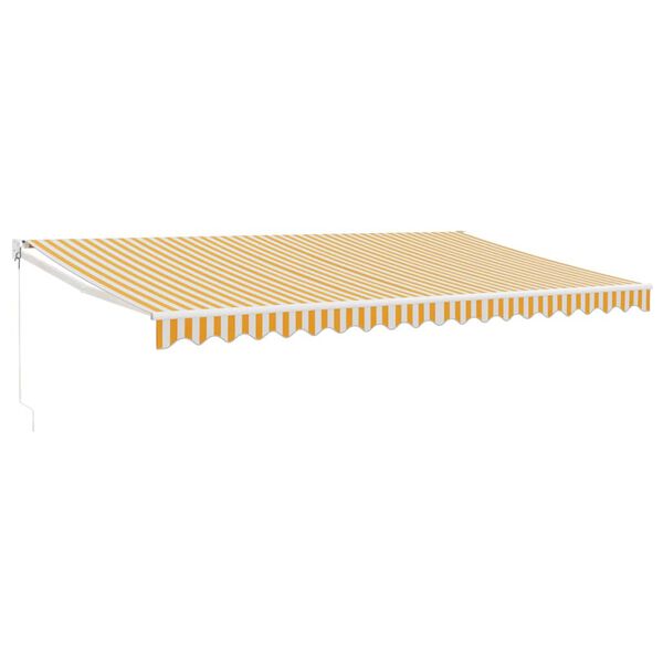 vidaXL Markise Einziehbar Gelb und Wei&szlig; 5x3 m Stoff und Aluminium