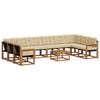vidaXL Outdoor-Sofagarnitur 11 stk. Natur und Beige