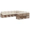 vidaXL Gartensofa-set 11 stk. Beige Poly-Rattan