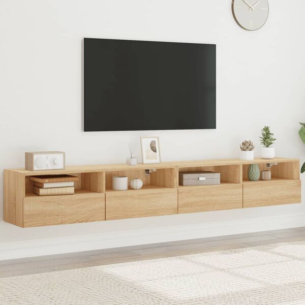 vidaXL TV-Wandschr&auml;nke 2 Stk. Sonoma-Eiche 100x30x30 cm Holzwerkstoff
