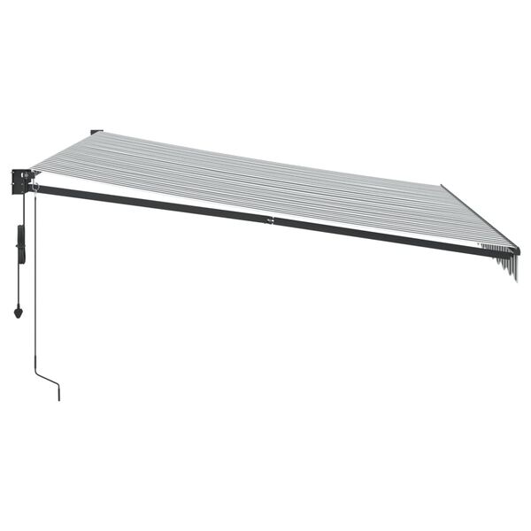vidaXL Markise Einziehbar Anthrazit und Wei&szlig; 4x3 m Stoff und Aluminium