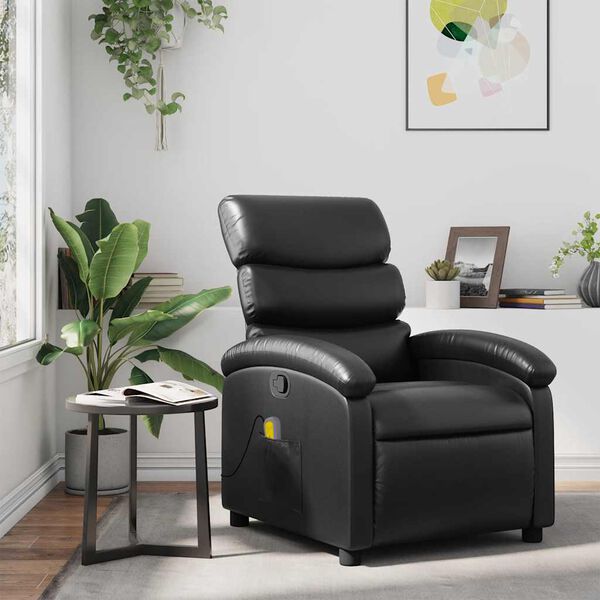 vidaXL Massagesessel Schwarz Kunstleder