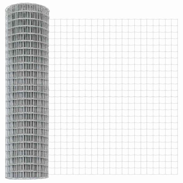 vidaXL Eurozaun Silber 1 x 10 m Feuerverzinktes Eisen