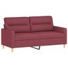vidaXL 2-Sitzer-Sofa mit Zierkissen Weinrot 140 cm Stoff