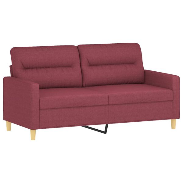 vidaXL 2-Sitzer-Sofa mit Zierkissen Weinrot 140 cm Stoff