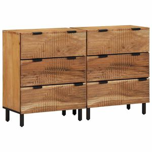 vidaXL Sideboard Set 2 stk. 120 x 33 x 75 cm Massivholz Akazie