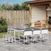 vidaXL 11-tlg. Garten-Essgruppe mit Kissen Wei&szlig; Textilene