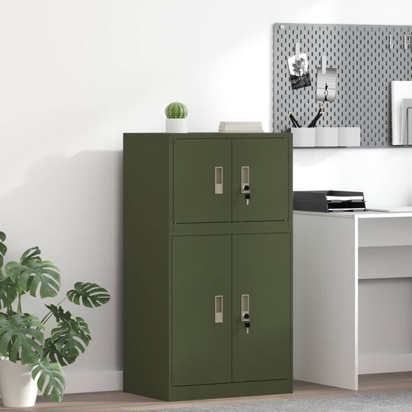 vidaXL Aufbewahrungsschrank Olive Gr&uuml;n 60 x 40 x 40 cm Stahl