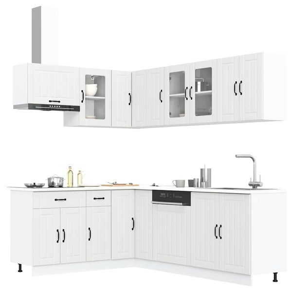vidaXL 11-tlg. K&uuml;chenschrank-Set Lucca Wei&szlig; Holzwerkstoff