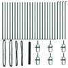 vidaXL Sechseckzaun mit Betonsockel 50 x 1,4 m PVC-beschichteter Stahl