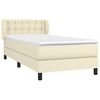 vidaXL Boxspringbett mit Matratze Creme 100x200 cm Kunstleder