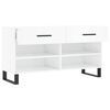 vidaXL Schuhbank Hochglanz-Wei&szlig; 102x35x55 cm Holzwerkstoff