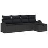 vidaXL Gartensofa-set 5 stk. Schwarz Poly-Rattan