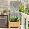 vidaXL Garten Sichtschutz-Leinwand Silber 50 x 140 cm Verzinkter Stahl