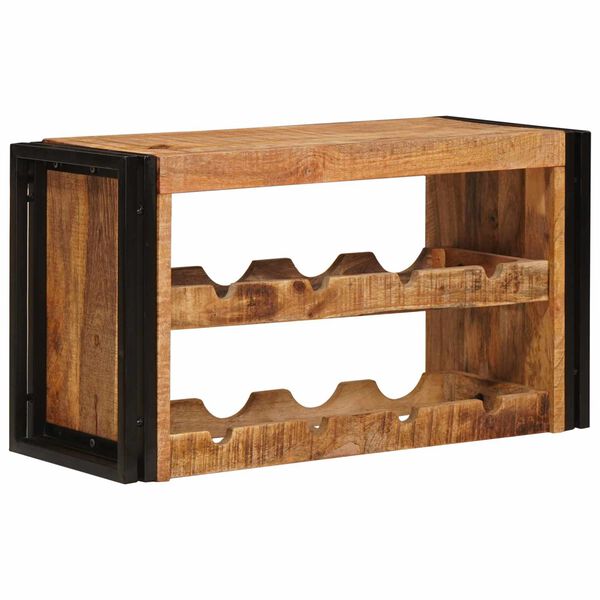 vidaXL Weinregal Braun 100 x 45 x 33 cm Massives grobes Mangoholz