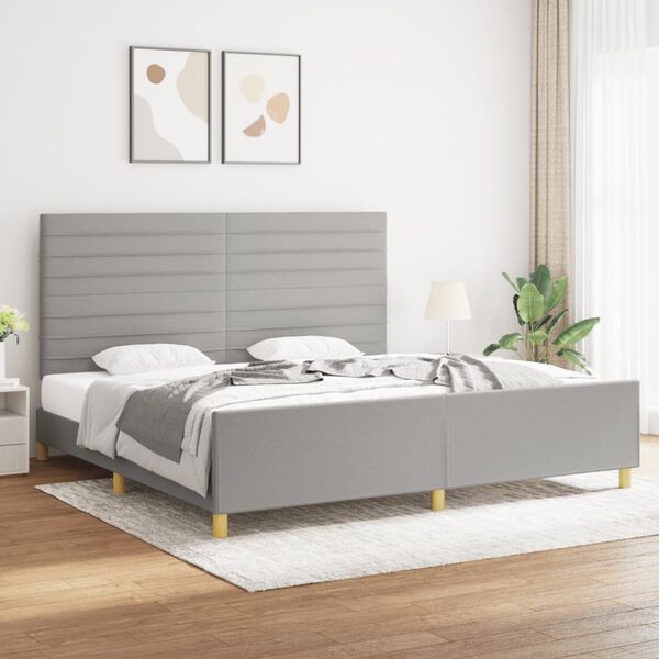 vidaXL Bettgestell ohne Matratze Hellgrau 200x200 cm Stoff