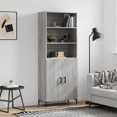 vidaXL Highboard Grau Sonoma 69,5x34x180 cm Holzwerkstoff