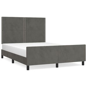 vidaXL Bettgestell ohne Matratze Dunkelgrau 140x200 cm Samt