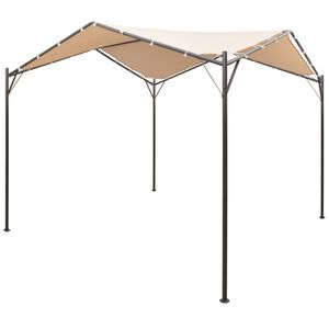 vidaXL Pavilion Partyzelt &Uuml;berdachung 3x3 m Stahl Beige