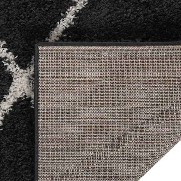 vidaXL Teppich Shaggy Hochflor Creme und Anthrazit 140x200 cm