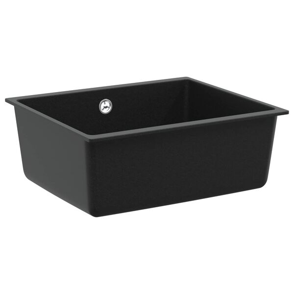 vidaXL Waschbecken Schwarz 530 x 460 mm 80% Quarz und 20% Harz