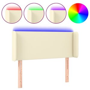 vidaXL LED Kopfteil Creme 83x16x78/88 cm Kunstleder