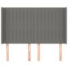 vidaXL Kopfteil mit Ohren Dunkelgrau 147x16x118/128 cm Stoff