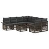 vidaXL Gartensofa-set 9 stk. Grau Poly-Rattan