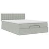vidaXL Ottoman-Bett mit Matratze Hellgrau 140x190 cm Samt