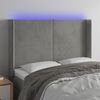 vidaXL LED Kopfteil Hellgrau 147x16x118/128 cm Samt
