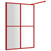 vidaXL Duschwand f&uuml;r Begehbare Dusche mit ESG Klarglas Rot 140x195 cm